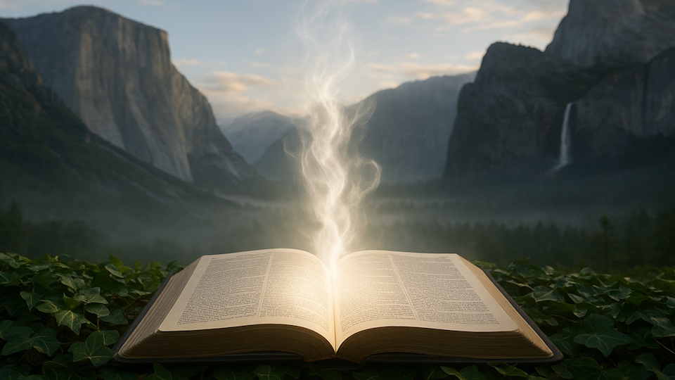 Vapors rising to heaven from Bible